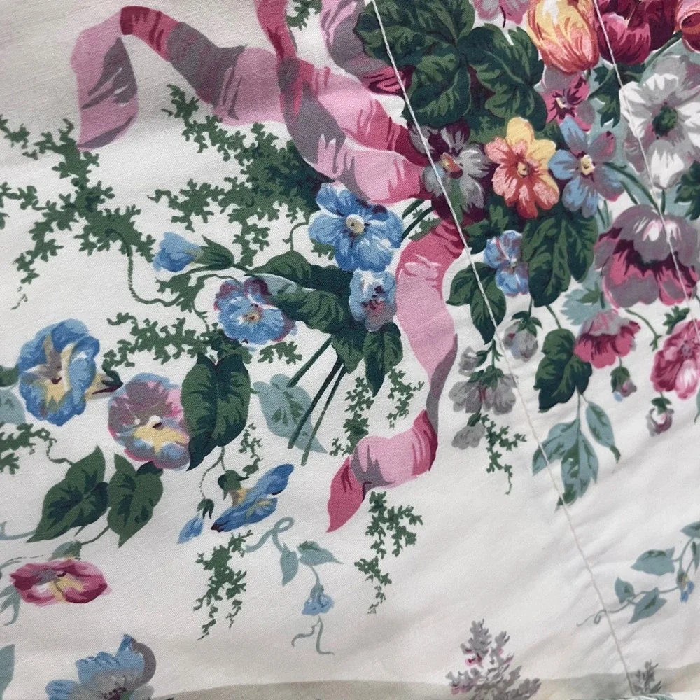Vtg Croscill English Garden Floral Curtain Panels Set of 2 Cottagecore 40x84